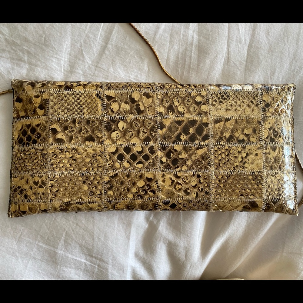 Vintage 1970s Sanes Python Clutch - Picture 4 of 6